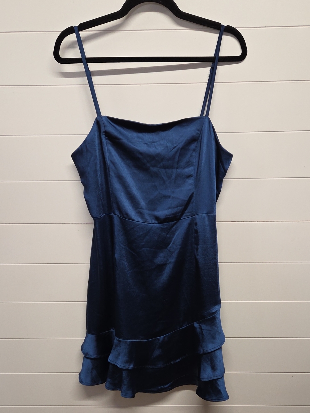 Lulus Satin Blue Dress Womens Size Large